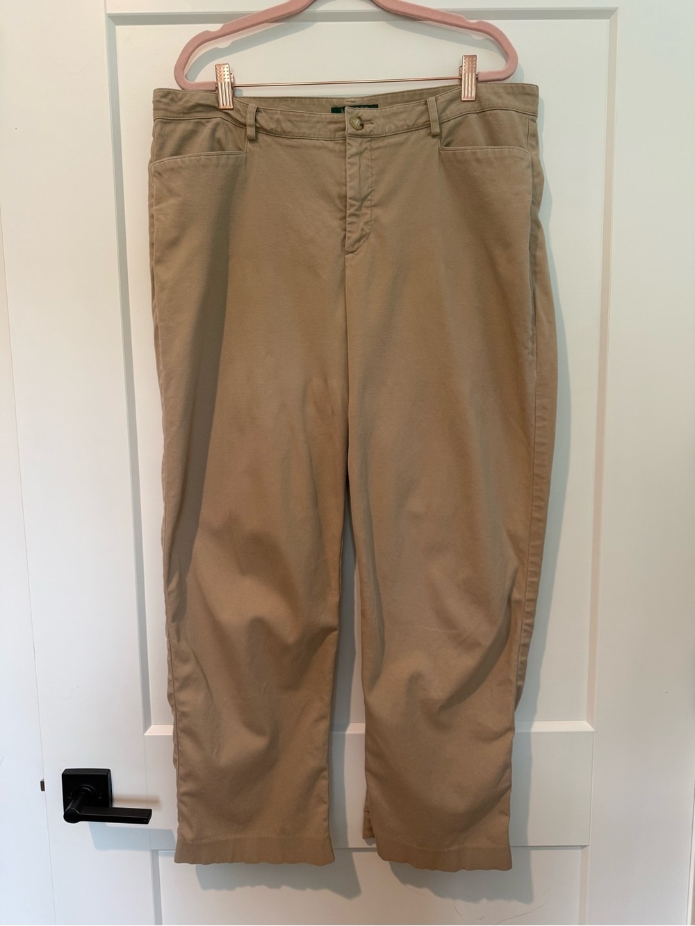 Lauren Ralph Lauren Khaki Cropped Pants Women’s Size 14 Stretch Casual Career